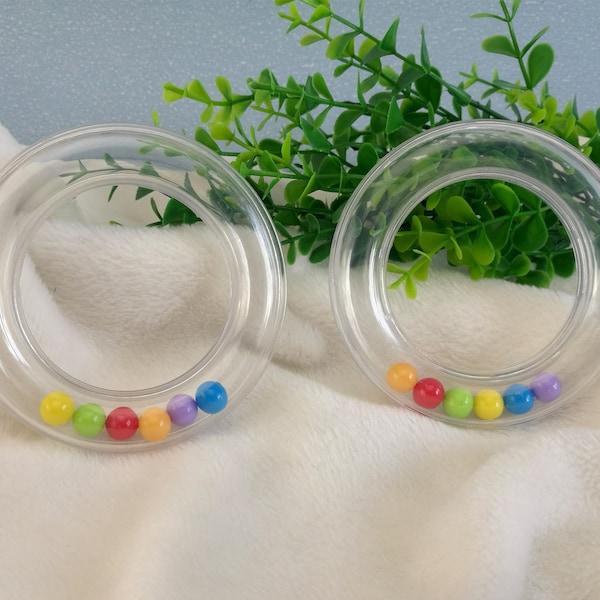 Rattle discs / rattle ring 3 pcs or 6 pcs / Baby Plastic Rattle Ring / 63mm Circle Rattle Ring / 80mm Colourful rattle ring