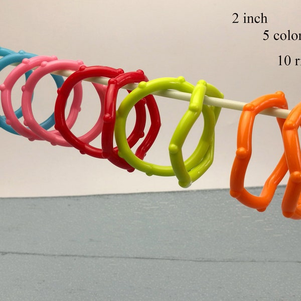 Plastic Macrame Craft Rings，Craft Plastic Ring，2 inch, Set of 10 Rings