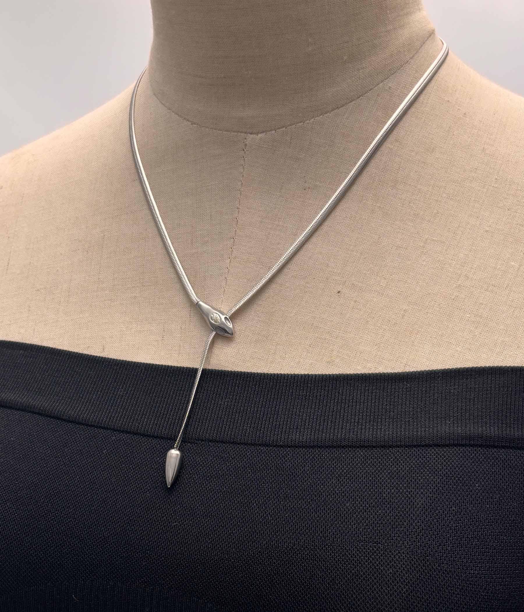 Silver heart slip chain necklace - Etsy 日本