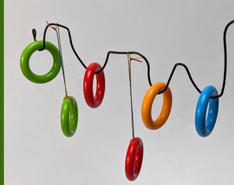 Plastic Macrame Craft Rings, Colorful DIY Supplies (35mm, Set of 12)