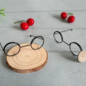 Occhiali per bambole 3 paia, occhiali all'uncinetto Wizard Boy, occhiali per bambole e orsacchiotti, occhiali da orsetto, accessori per bambole occhiali rotondi senza montatura