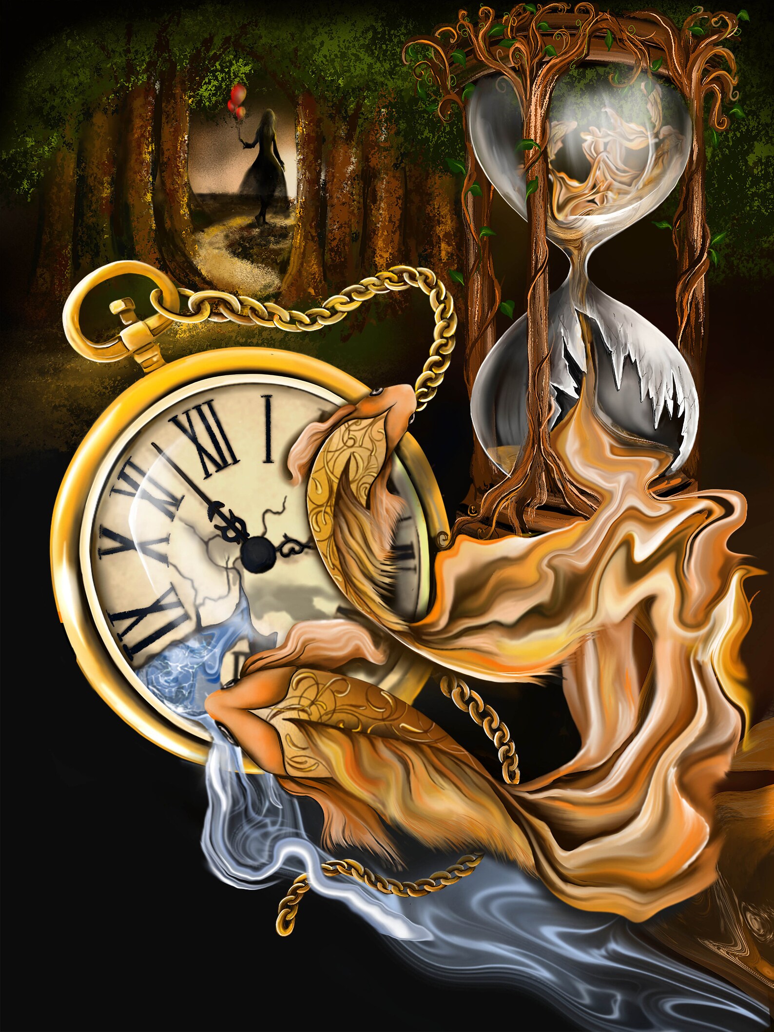 Lost in Time// Aluminium Panel Print/canvas Art /digital Art