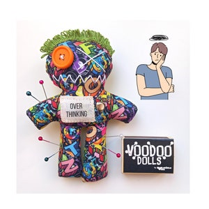 Voodoo-Puppe zum Stressabbau – Kühlschrankmagnet – Nadelkissen – verdammte Puppe – Therapie – emotionale Unterstützung – bissig – lustig – Stress – Sorgen
