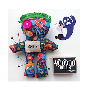 Vududollshop - Voodoo Doll - Fridge Magnet - Pin Cushion - Dammit Doll - Therapy - Emotional Support - Snarky - Worry - GetWell - Anxiety