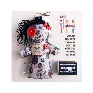 Schlüsselanhänger/Charm Stress Relief Voodoo-Puppe - Verflixte Puppe - Therapeutisch - Gute Besserung - Emotionale Unterstützung - Stress Puppe - Sorgenpuppe
