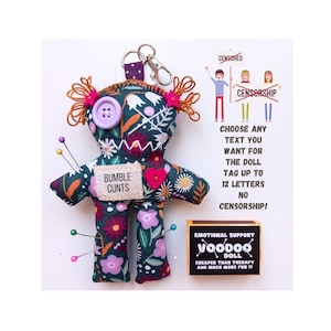 Schlüsselanhänger/Charm Stress Relief Voodoo-Puppe - Verflixte Puppe - Therapeutisch - Gute Besserung - Emotionale Unterstützung - Stress Puppe - Sorgenpuppe