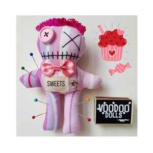 Fridge Magnet - Voodoo Doll - Customizable - Emotional Support - Pincushion - Snarky - DammitDoll - WorryDoll - Sugar - Sweet - Candy - Diet