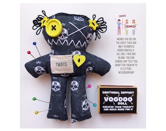 Vududollshop - Voodoo Doll - Fridge Magnet - Pin Cushion - Dammit Doll - Therapy - Emotional Support - Snarky -  Funny - Swearing - Twats