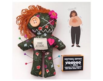 Stress Relieve Voodoo Doll - Fridge Magnet - Pin Cushion - DammitDoll - Therapy - Emotional Support - Panic Attack - Anxiety - Stress