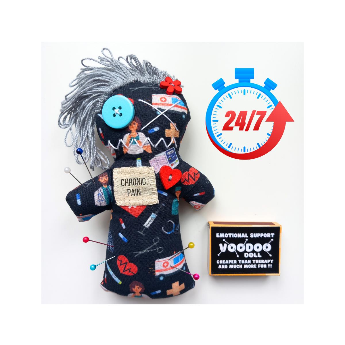 Emotional Support Voodoo Doll Fridge Magnet - Pin Cushion - Dammit Doll - Worry Doll - Therapeutic - Heart Attack - Stroke - Pain - Fibro