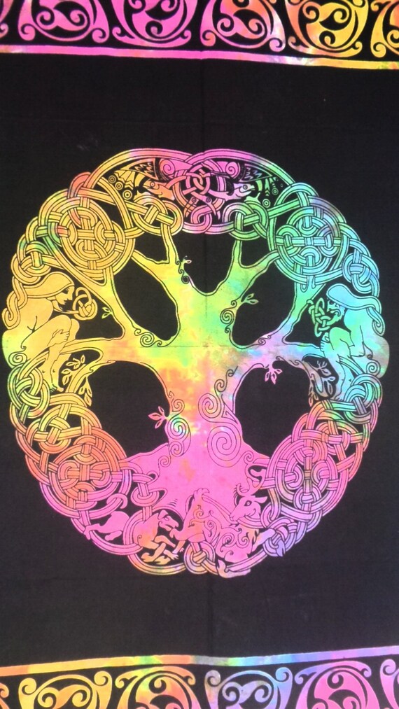 30*40 Cotton Purple Wall Hanging Indian Tapestry Celtic Tree Of Life Poster Boho