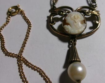 AMCO gold filled Cameo pendant necklace