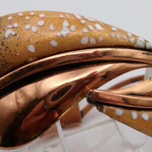 Renoir Matisse Enamel Copper Leaf Clamp Bransoletka Ulotka