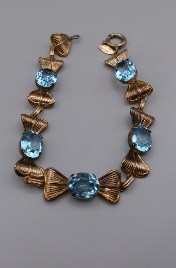 1950s delicate LORAN SIM gold filled Blue Topaz gl