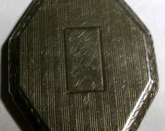 Ca 1920 Medallón fotográfico de plata de ley octágono antiguo Webster Fob