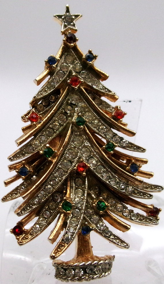 Vintage ART© High-End Christmas Tree Pin Brooch pa