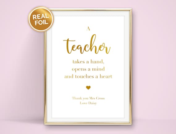 Personalised Teacher print leaving gift nursery pre school | Etsy