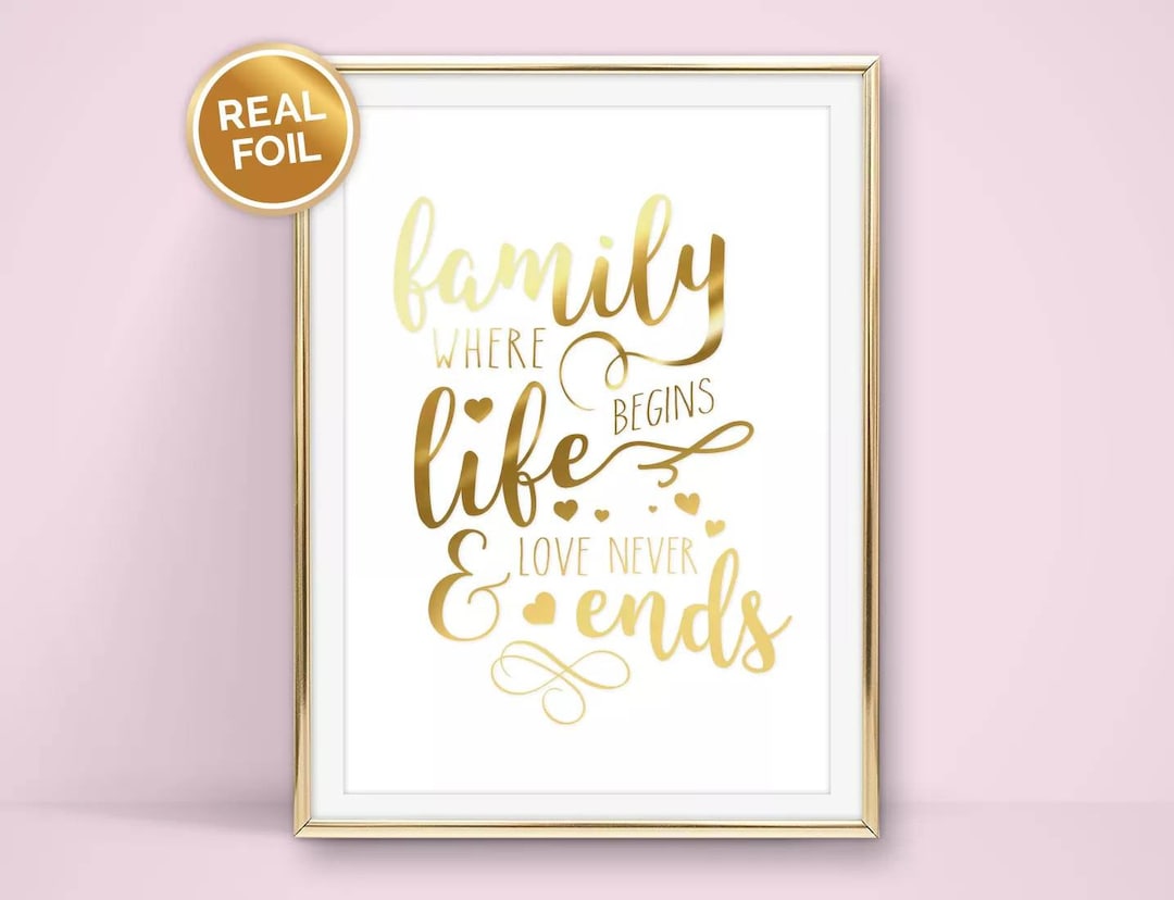 Familia donde la vida comienza y el amor nunca termina Wall - Etsy España
