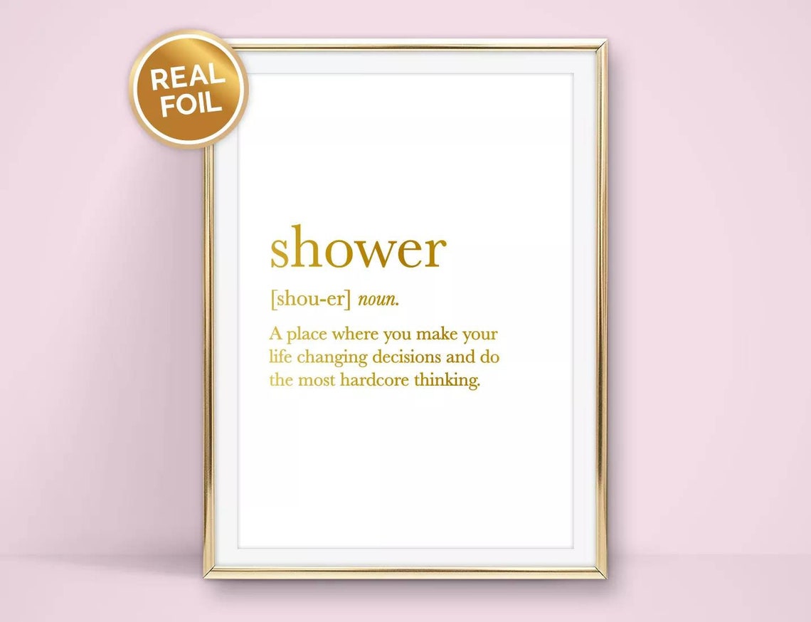 Shower Definition Wall Print A4 A5 7x5 or 6x4 Black or Foil Etsy