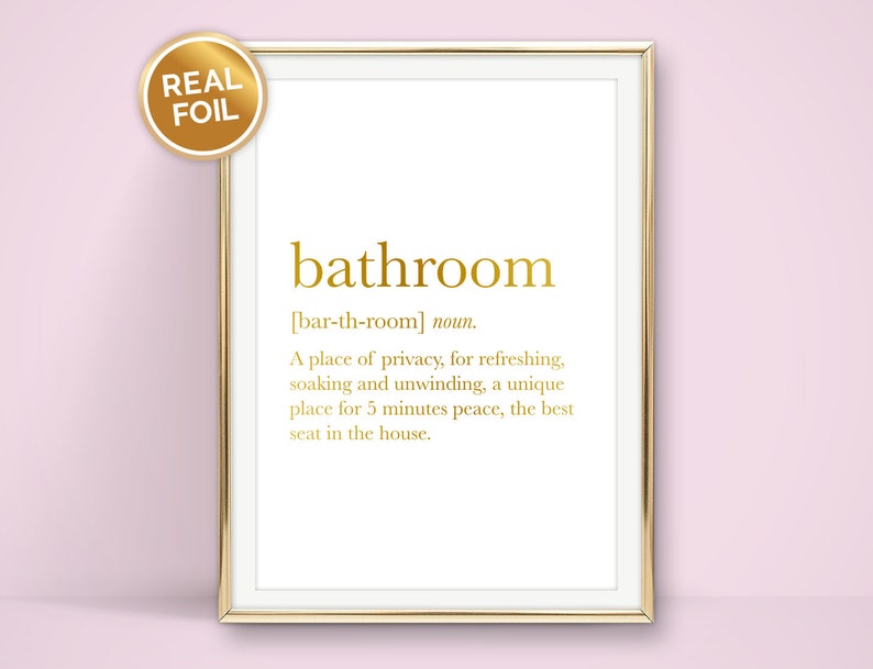 Bathroom Definition Wall Print A4 A5 7x5 or 6x4 Black or Etsy UK