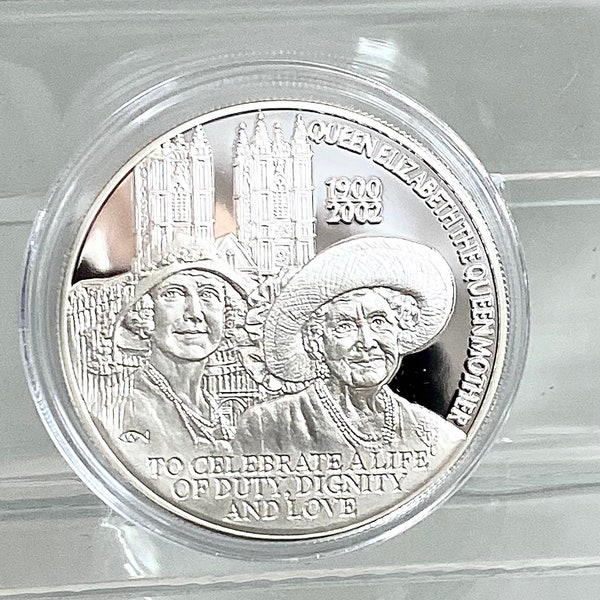 2002 Falkland Islands Queen Mother a celebration silver proof Fifty Pence coin