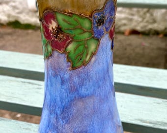 Rare 1928 Royal Doulton Vase - Maud Bowden Floral Design