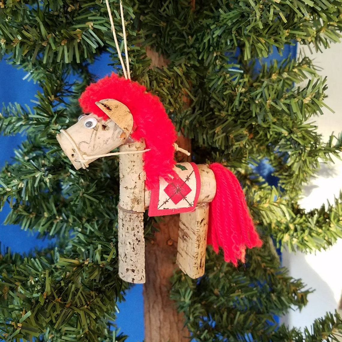 Corky Horsey Handmade Wine Cork Horse Christmas Ornament Etsy