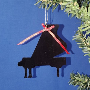 Grand Piano Handmade Christmas Ornament, Upcycled Vinyl Record LP, Piano Musical Gift, Pianist Gift, Music Teacher Gift, Musician Ornament