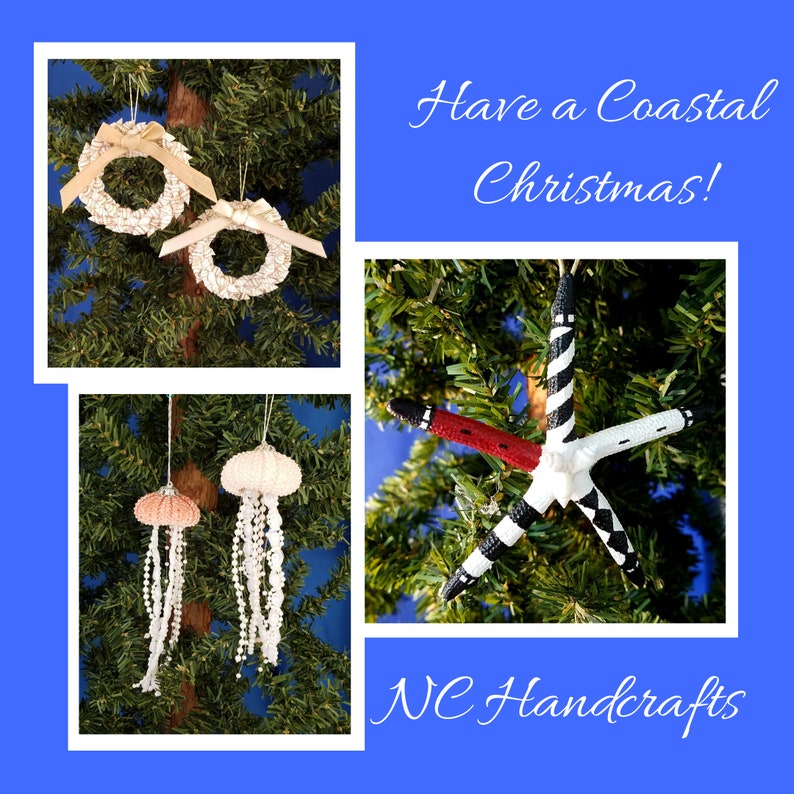 Sea Urchin Jellyfish Handmade Nautical Christmas Ornament, Beach Theme Ornament, Jellyfish Ornament, Beach Decor, Coastal Christmas Gift image 8