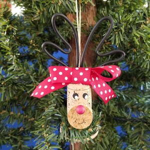 Wine Cork Reindeer Rudolph Handmade Christmas Ornament, Cork Reindeer Ornament, Wine Cork Decor, Wine Lover Gift, Wine Deer, Winery Gift image 2