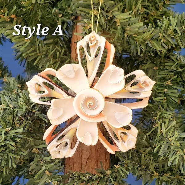 Cut Shell Handmade Nautical Christmas Ornament, Various Styles, Beach Decor
