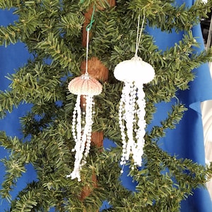 Sea Urchin Jellyfish Handmade Nautical Christmas Ornament, Beach Theme Ornament, Jellyfish Ornament, Beach Decor, Coastal Christmas Gift image 3