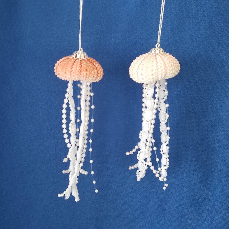 Sea Urchin Jellyfish Handmade Nautical Christmas Ornament, Beach Theme Ornament, Jellyfish Ornament, Beach Decor, Coastal Christmas Gift image 7