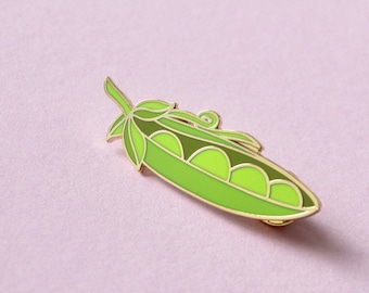 Peas In a Pod Enamel Pin . Pin Badge . Hard Enamel Pin . Gold Enamel Lapel pin . Vegetable Pin