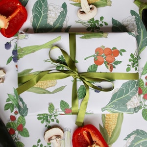 Vegetable Party Wrapping Paper. Vegetable Gift Wrap. Illustrated Gift Wrap