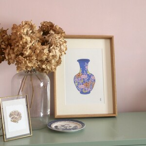 Coral Vase on Blue. 100% Profits Donated to Blue Ventures. SeaLife Art Print . Floral Art Print . Botanical Illustration. Still Life Print. image 7