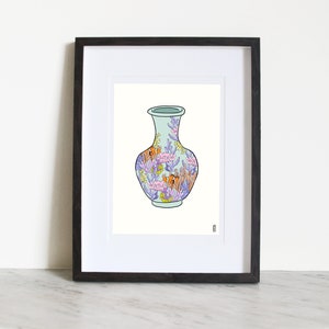 Coral Vase on Blue. 100% Profits Donated to Blue Ventures. SeaLife Art Print . Floral Art Print . Botanical Illustration. Still Life Print. image 6