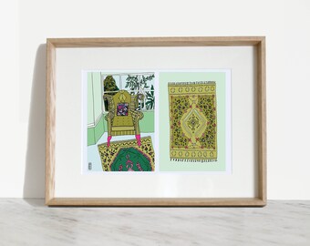 Limited Edition Art Print. Still Life Art Print . Chair Illustration . A4 Art Print . Interior Illustration