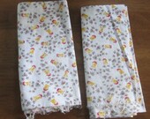 Lot of TWO Vintage Authentic 1930 39 s Flowerpot Floral Cotton Feedsack 42X36 quot each