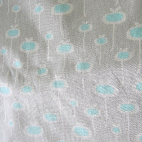 OOP Gray and Turq Lotta Jansdotter 100% Cotton Decorator  Fabric 72 x 28"