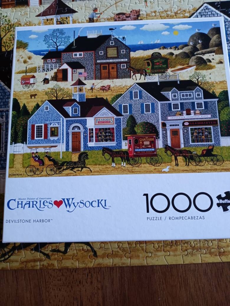 Buffalo Games Charles Wysocki The Cambridge Puzzle da 1000 pezzi per adulti, puzzle impegnativo perfetto per serate di gioco, dimensioni finito 26,75 x 19,75