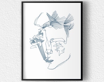 hand drawn faces etsy