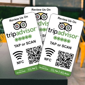 3 cartes d'avis intelligentes TripAdvisor - Touchez ou numérisez - Livraison gratuite
