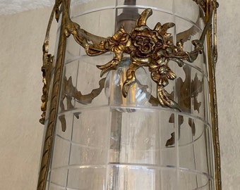 Beautiful Gold Bronze Antique French Ceiling Lantern