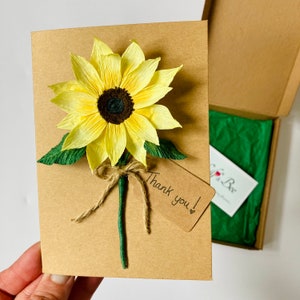 Sunflower card, Thank you for helping me grow gift, Teacher thank you card,