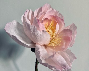 Handmade Crepe Paper Peony: Realistic Artificial Flower, Cake Topper