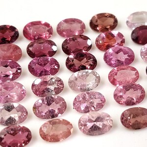 Natural Pink Tourmaline 4x6 mm Oval Cut Gemstone Lot - 30 Pcs -12.60 Cts - Shaded Pink Tourmaline - For Jewelry Making - Loose Tourmaline