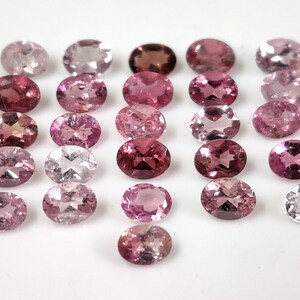 Natural Pink Tourmaline Oval Cut Gemstone, Size 3x4 mm, 26 Piece, Shaded Pink Color Tourmaline, For Jewelry Making, October Birthstone