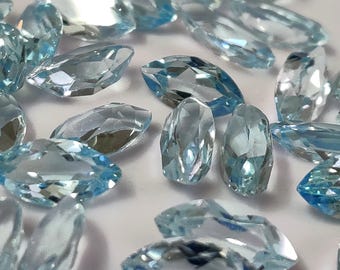 Marquise Cut Sky Blue Topaz | AAA Faceted Gemstone (12x6mm)