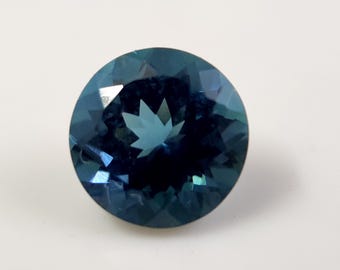 Natural Blue Tourmaline Gemstone | 1.30 Carat 7mm Round Cut | AAA Grade Loose Stone
